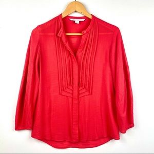 DIANE VON FURSTENBERG Hatti Coral Blouse 0